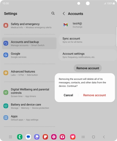 Press Remove account. Press Remove account.