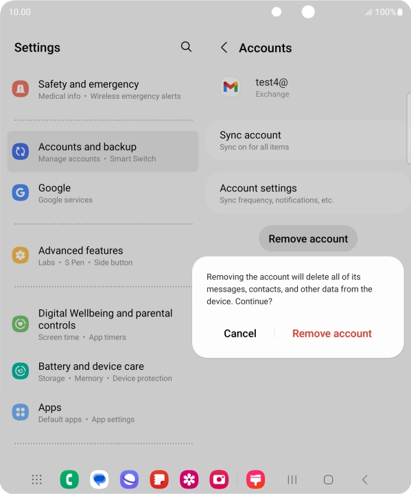 Press Remove account. Press Remove account.