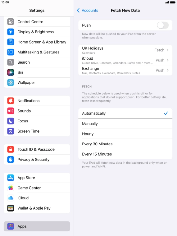 If you turn off the function, press the required setting.