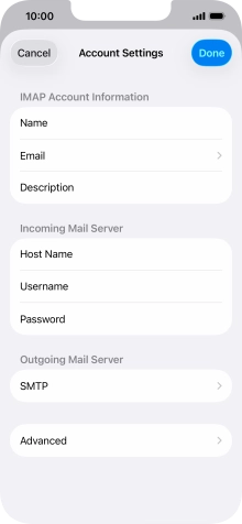 Press SMTP.