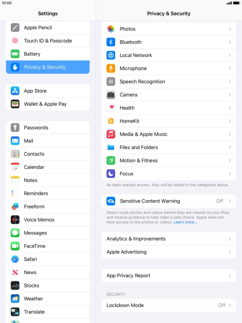 Press App Privacy Report.