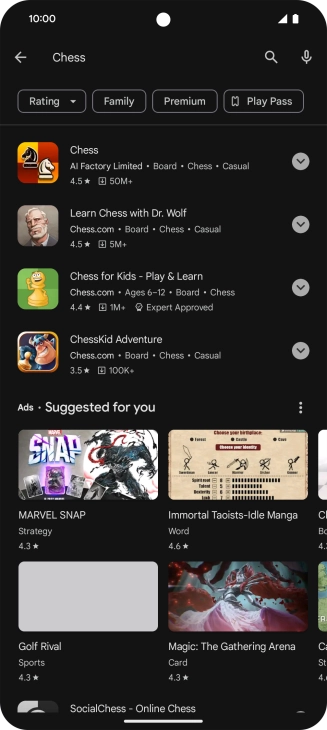 Press the required app. Press the required app.