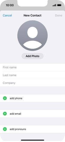 Press First name and key in the first name. Press First name and key in the first name.