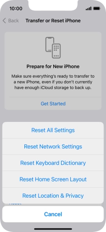 Press Reset All Settings.