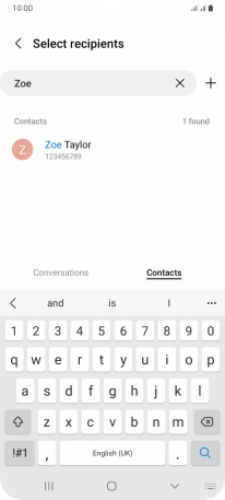 Press the required contact. Press the required contact.