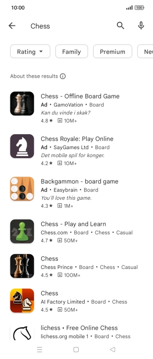 Press the required app. Press the required app.