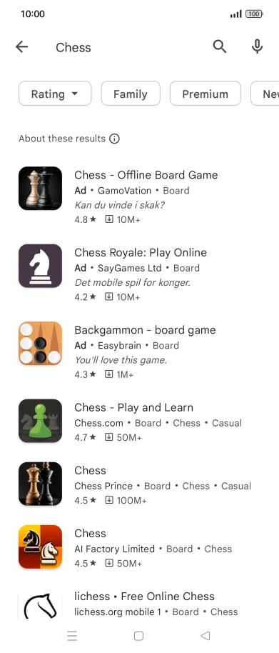 Press the required app. Press the required app.