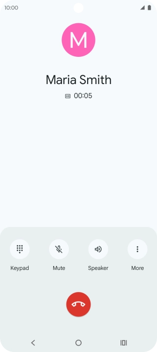 Press the end call icon. Press the end call icon.