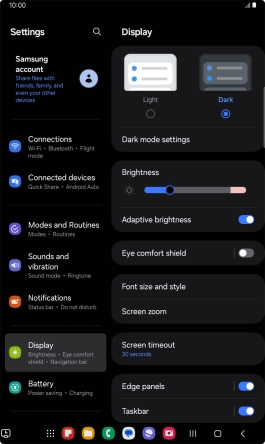 Press Dark mode settings. Press Dark mode settings.