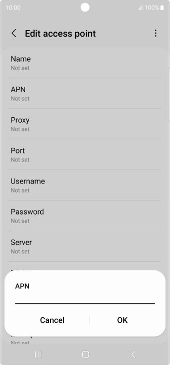 Key in wap.vodafone.co.uk and press OK.
