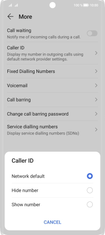 Press Show number to turn on caller identification.
