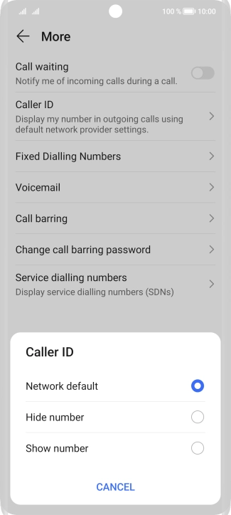 Press Show number to turn on caller identification.