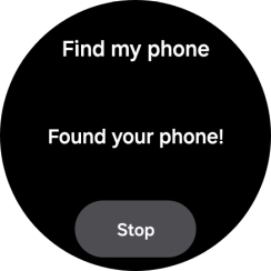 Press Stop when you've found your phone. Press Stop when you've found your phone.