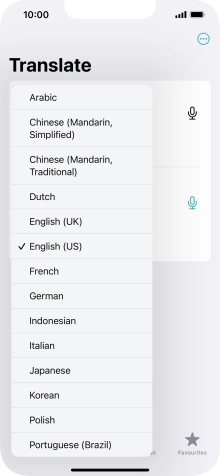 Press the required source language. Press the required source language.