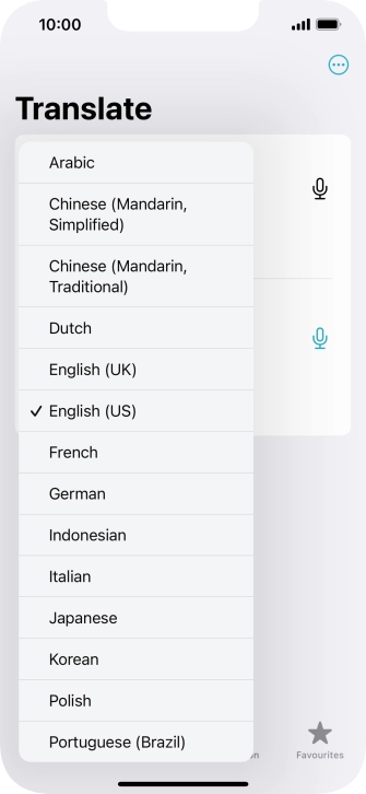 Press the required source language. Press the required source language.