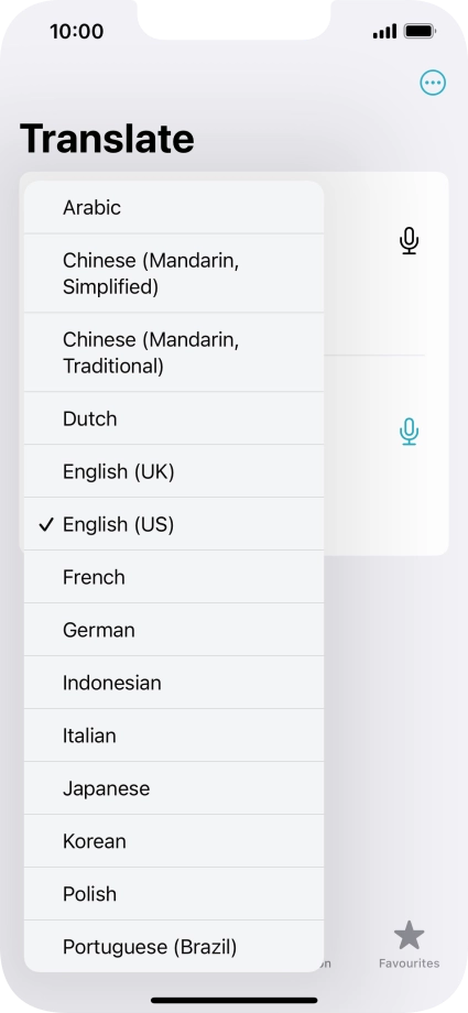 Press the required source language. Press the required source language.
