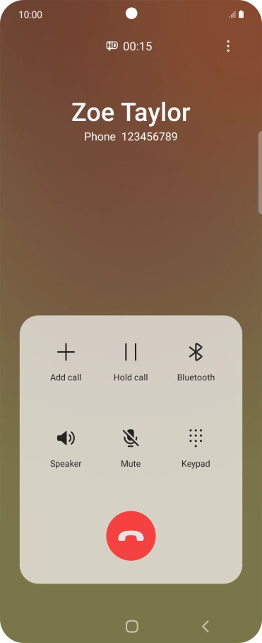 Press the end call icon. Press the end call icon.