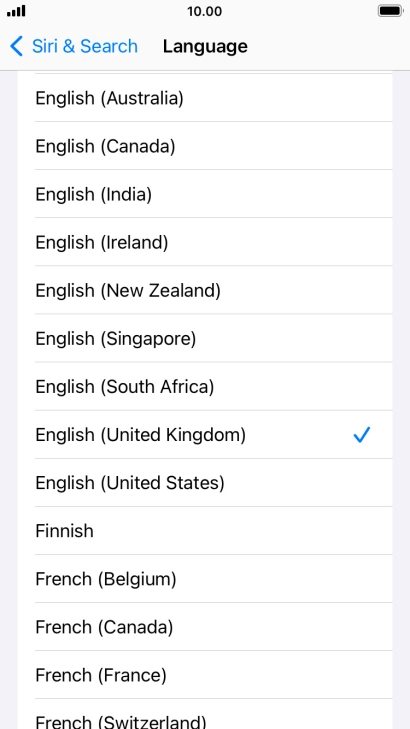 Press the required language. Press the required language.