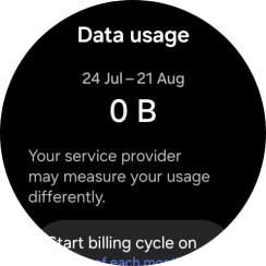 The total data usage is displayed. The total data usage is displayed.