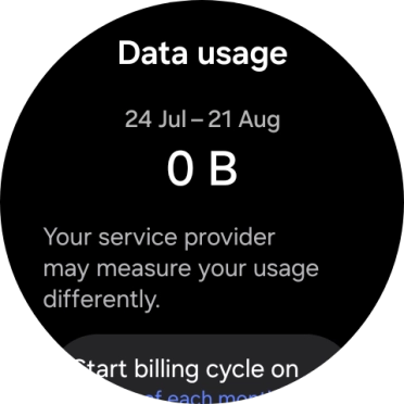 The total data usage is displayed. The total data usage is displayed.