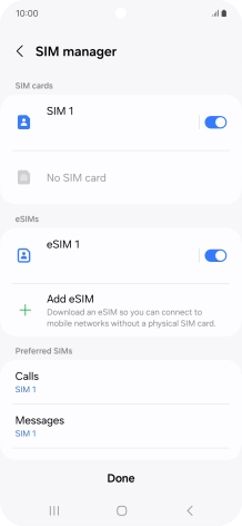 Press the required eSIM. Press the required eSIM.