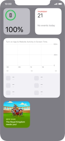 Press and hold the required widget until a pop-up menu is displayed. Press and hold the required widget until a pop-up menu is displayed.