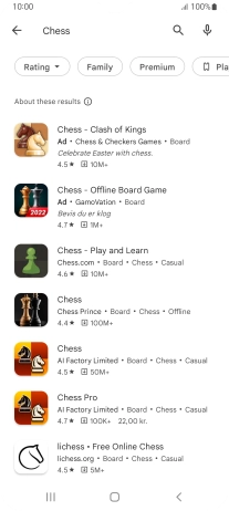 Press the required app. Press the required app.