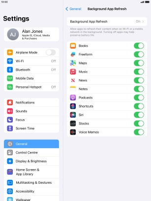 Press Background App Refresh. Press Background App Refresh.