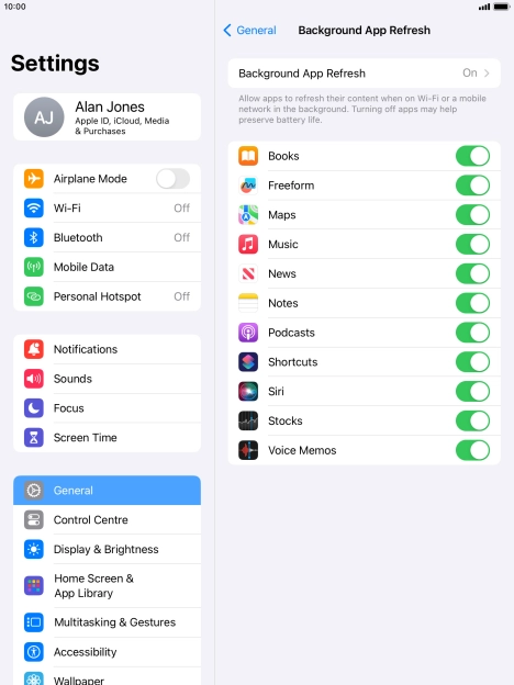Press Background App Refresh. Press Background App Refresh.