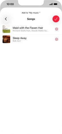 Go to the required category and press the add icon next to the required audio file.