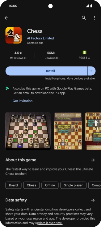Press Install and follow the instructions on the screen to install the app. Press Install and follow the instructions on the screen to install the app.