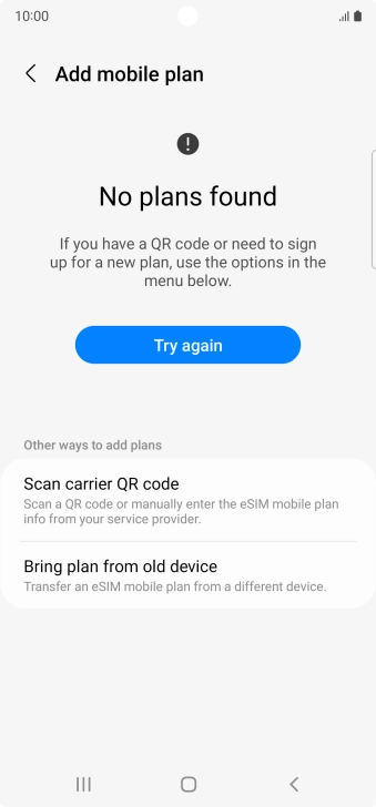 Press Scan carrier QR code. Press Scan carrier QR code.