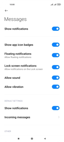 Press the indicator next to Press the indicator next to
