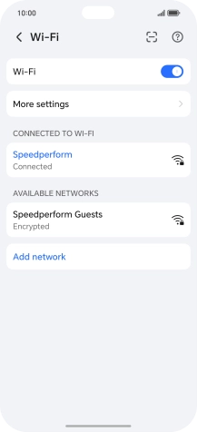 Press the connected Wi-Fi network. Press the connected Wi-Fi network.