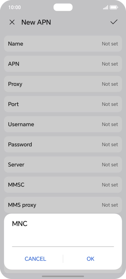 Key in 15 and press OK.