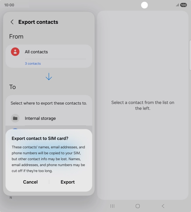Press Export.
