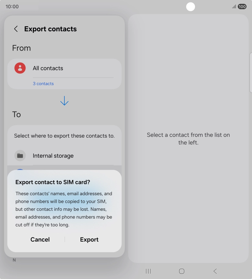 Press Export.