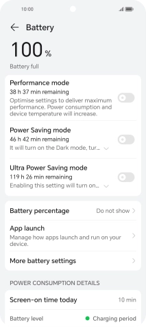 Press More battery settings.
