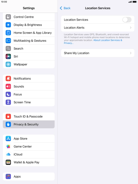 Press the indicator next to 
