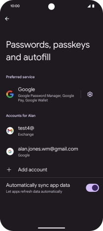 Press the required email account.