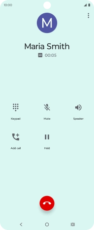 Press the end call icon. Press the end call icon.
