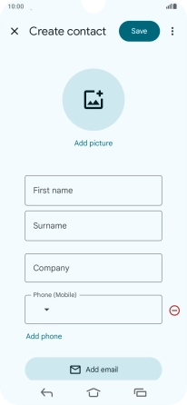 Press First name and key in the required first name. Press First name and key in the required first name.