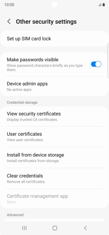 Press Set up SIM card lock. Press Set up SIM card lock.