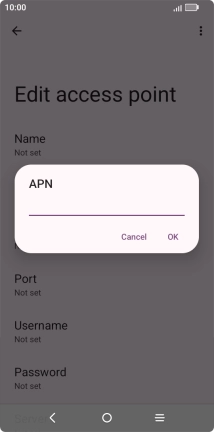 Key in wap.vodafone.co.uk and press OK.
