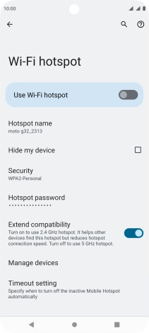 Press Hotspot name.