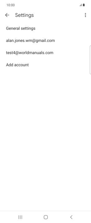 Press the required email account. Press the required email account.