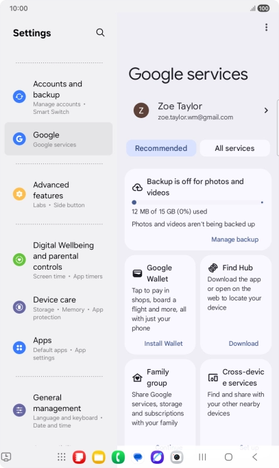 Press Manage backup. Press Manage backup.