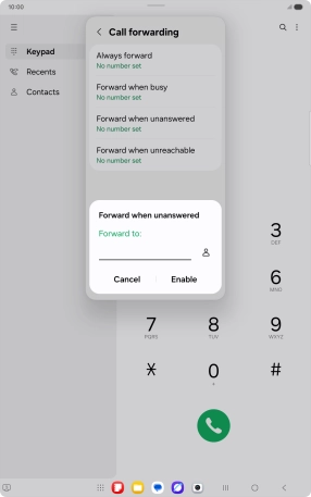 Key in +447836121121 and press Enable.