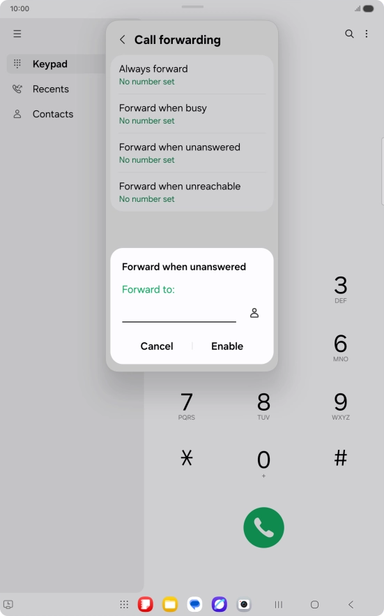Key in +447836121121 and press Enable.