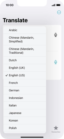 Press the required source language. Press the required source language.